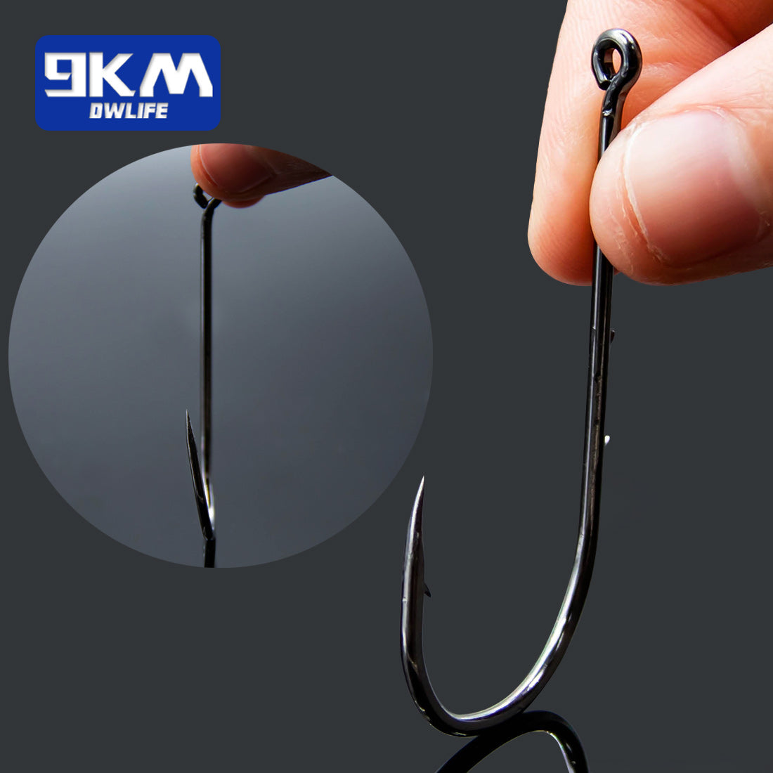 Long Shank Fishing Hook Straight Handle Sharp Barbed Bait Hook