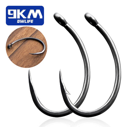 Carp Fishing Hooks 50~100Pcs Barbed/Barbless Fishing Hooks Fly Curved – 9km-dwlife