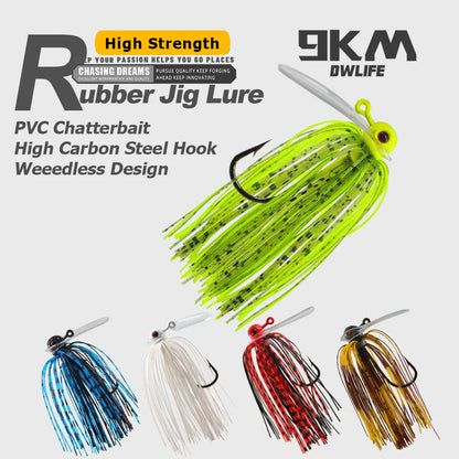 Chatterbait Jig Lure Rubber Jig Lure with PVC Blade