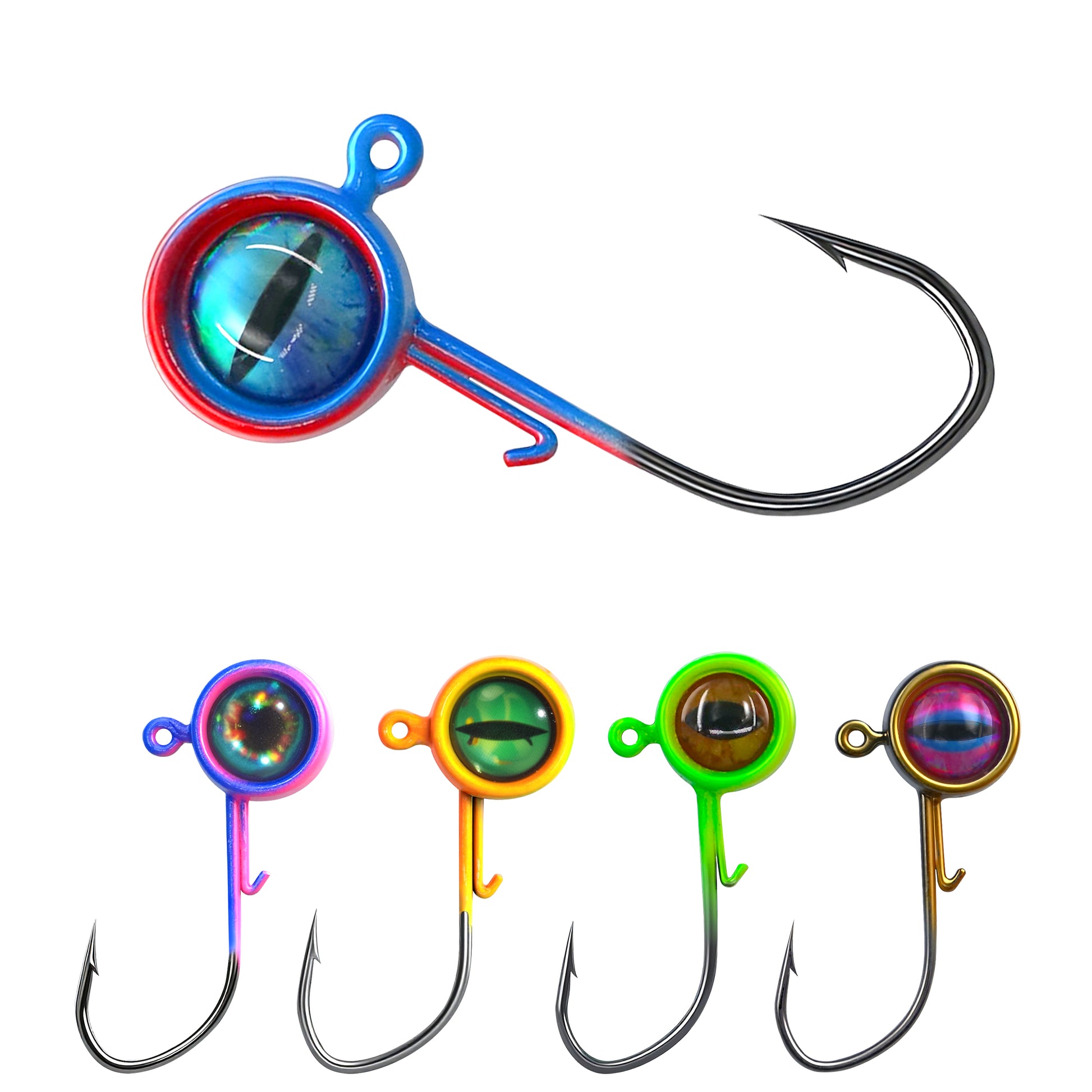 Crappie Jig Heads Hook Swimbait Jig Head 3D Eyes Fishing Hooks with Wire Keeper Lures