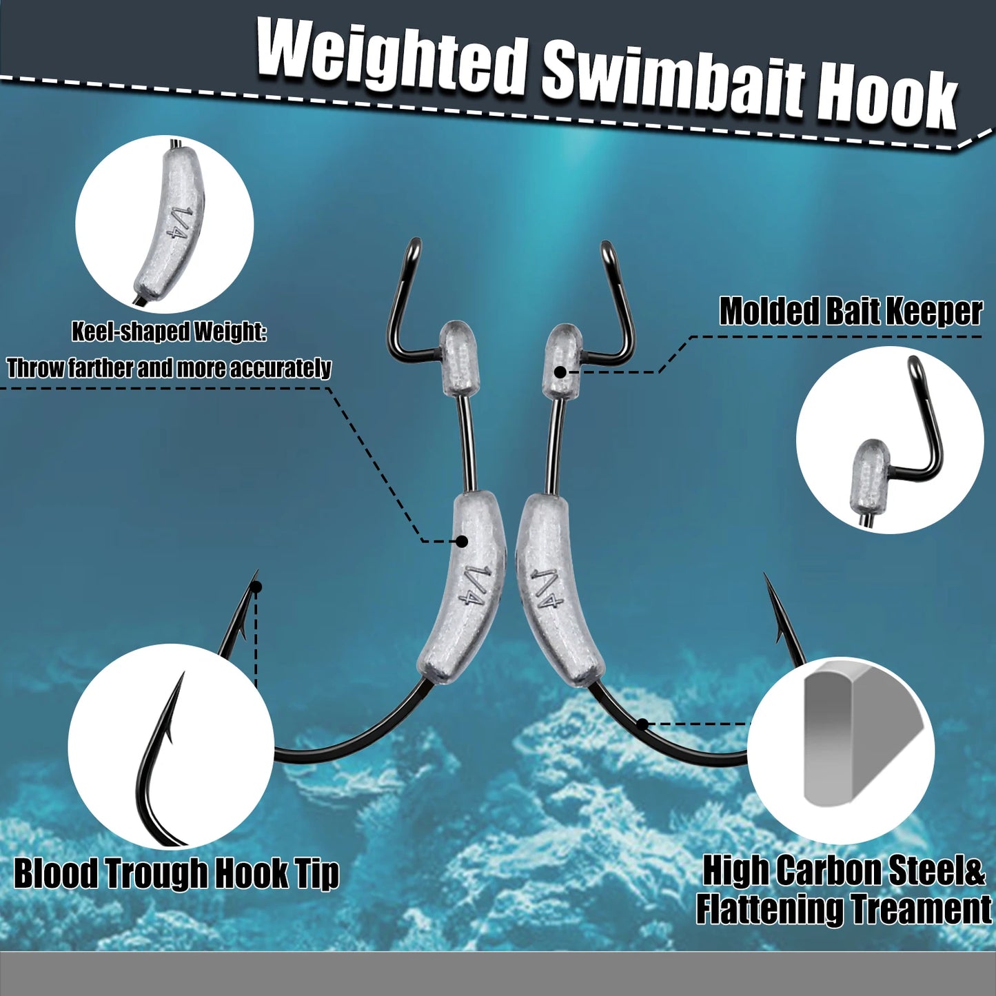 Ewg Hook with Weighted Worm  Hook