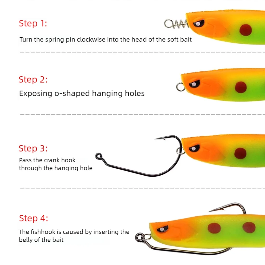  Ewg Hooks with Spring Pin Swimbait Hooks with Twistlock