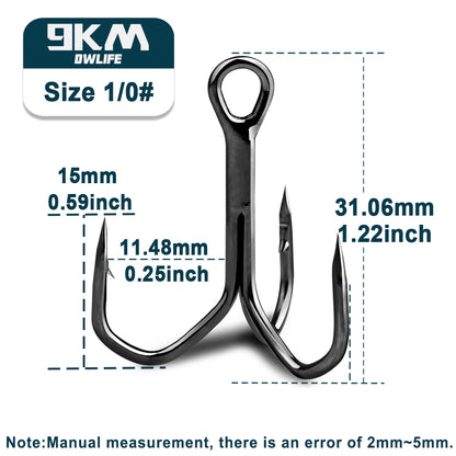 Fishing Treble Hooks Triple Hooks Black