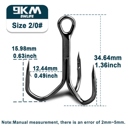 Fishing Treble Hooks Triple Hooks Black