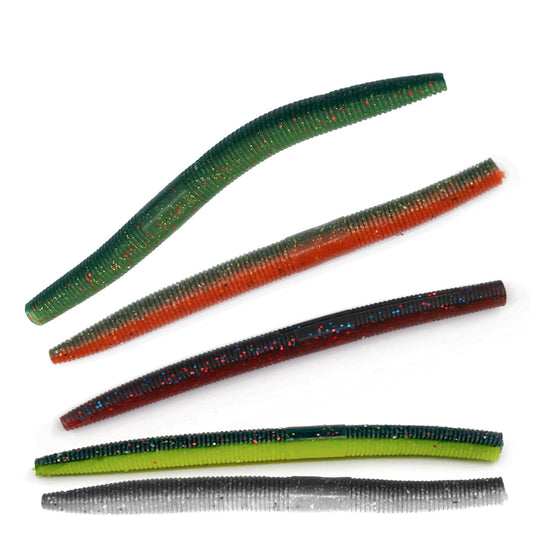 Soft Fishing Worm Lures for Bass Plastic Worm Stick Baits