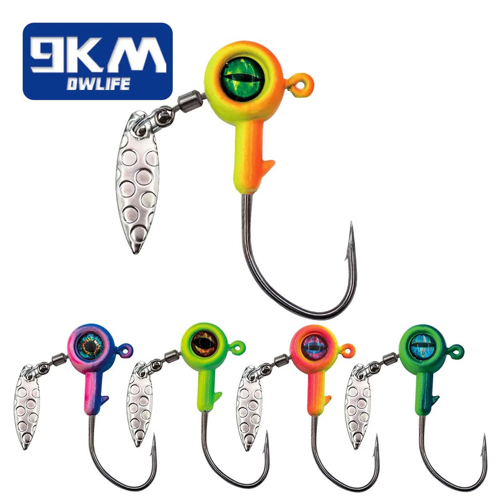Fishing Jig Head Hooks with Spinner