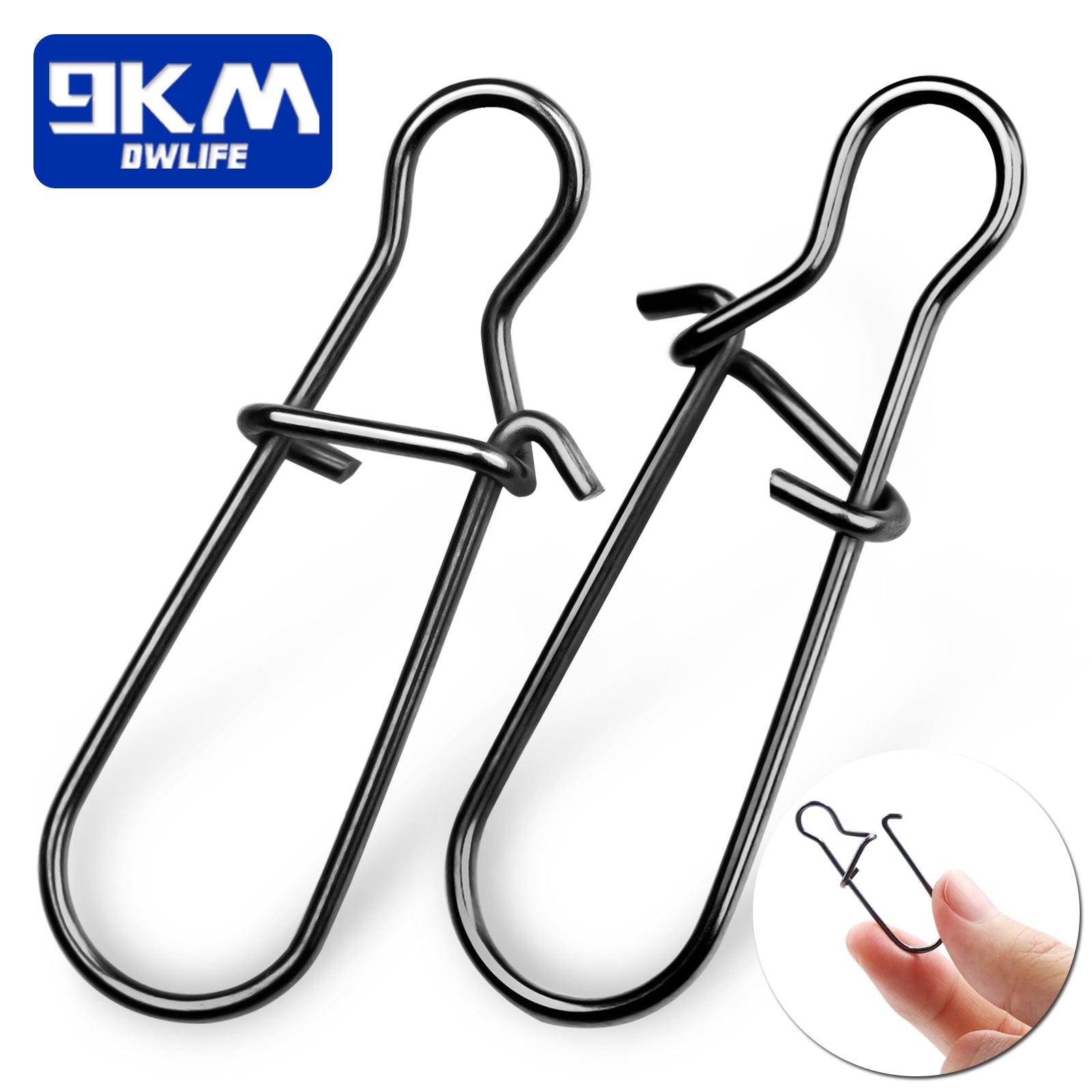 Z&S 100pcs Fast Fishing Swivel Snap Clips Stainless Steel Hanging Snap  Quick Lock Hook Link Clips Rigging Link Clips Safety Decoy Swivels Snap  Size