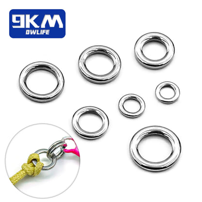 Fishing Solid Ring 20~100Pcs Fishing Lure Connectors Stainless Steel S – 9km-dwlife