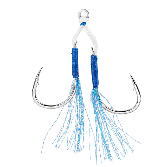 Fishing Assist Hook Solid Ring  Heavy Duty Jig Head Double Hook