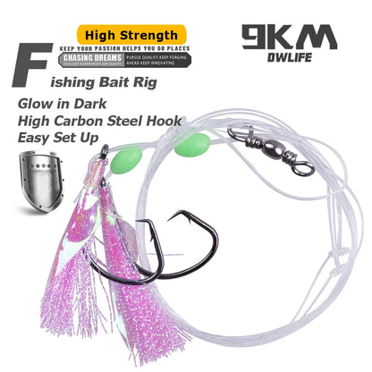 Fishing Bait Rig with Sharp Circle Hooks