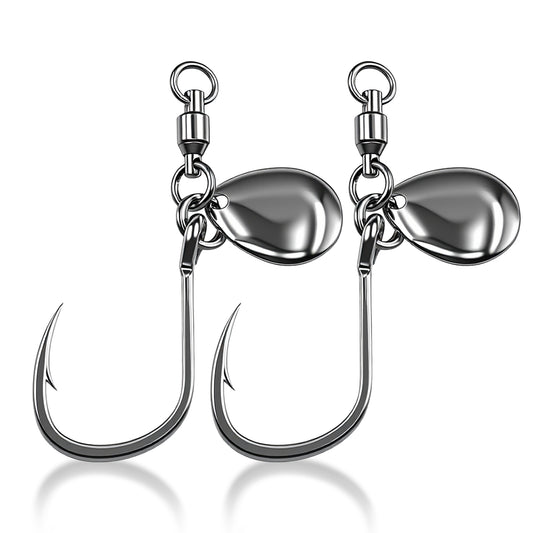 Fishing Hook Big with Swivel&Spoon Live Bait Hook Circle Hooks