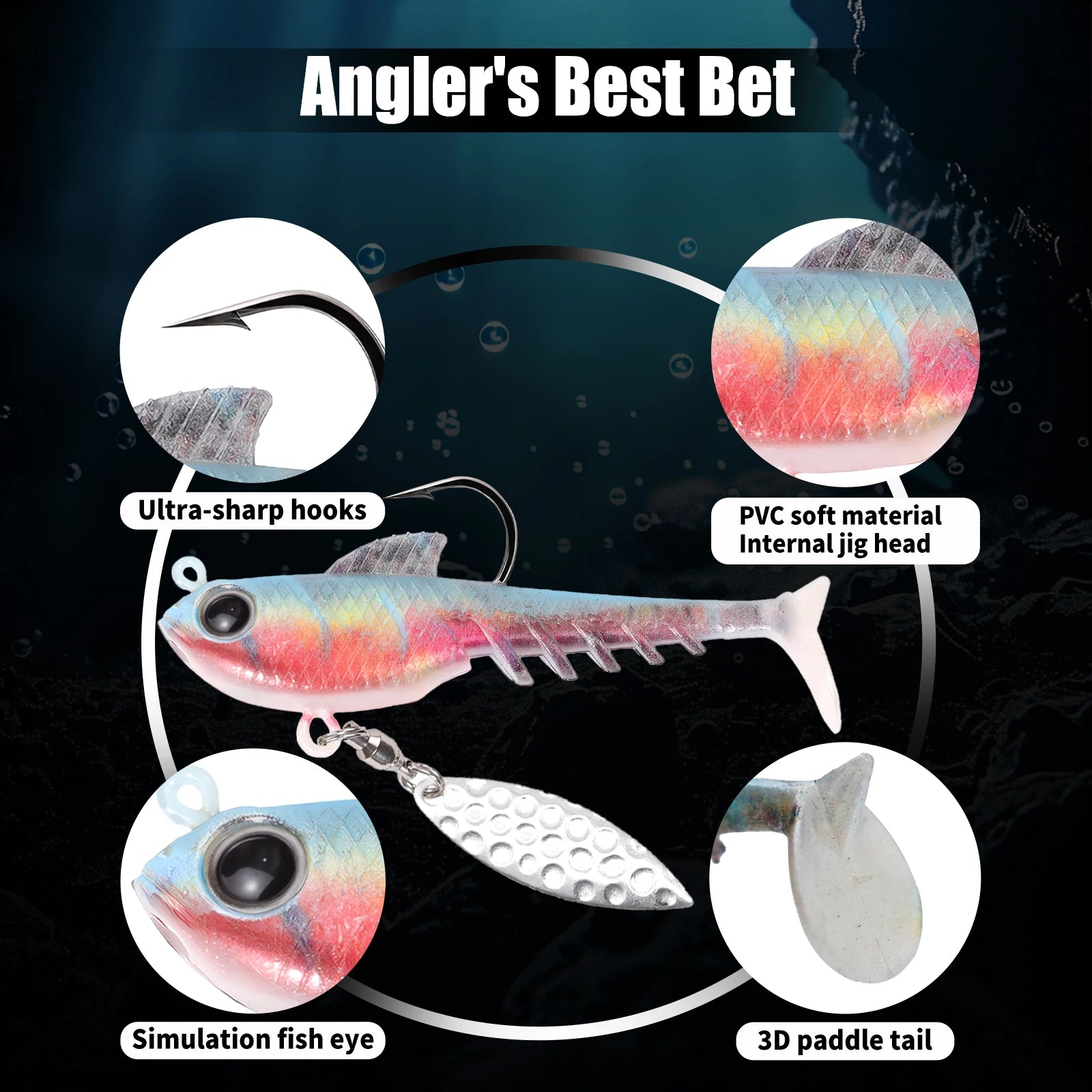 Fishing Lures Swimbait Soft Plastic Lure with Blade