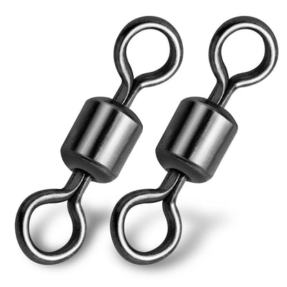 Fishing Rolling Barrel Swivel Tackle 100Pcs Ball Bearing  Gunsmoke Nickel 