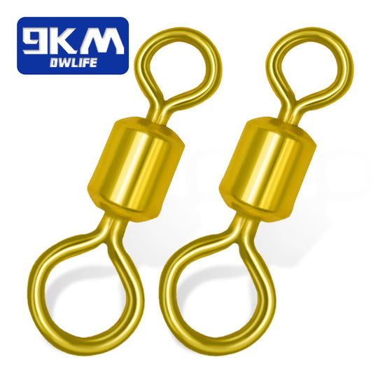 Fishing Rolling Swivels 50~200Pcs Gold Saltwater Fishing Swivel Snap Connector Freshwater High Strength Micro Swivels Tackle