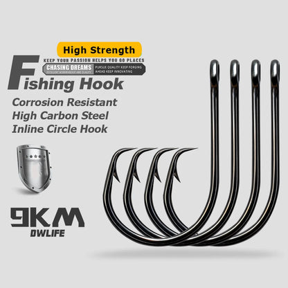 Inline Circle Hook 25-100pcs 3X Strong Sharp Barbed Fishing Hook
