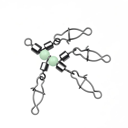 Luminous Fishing Pin Connector Squid Swivel with Glow Beads 