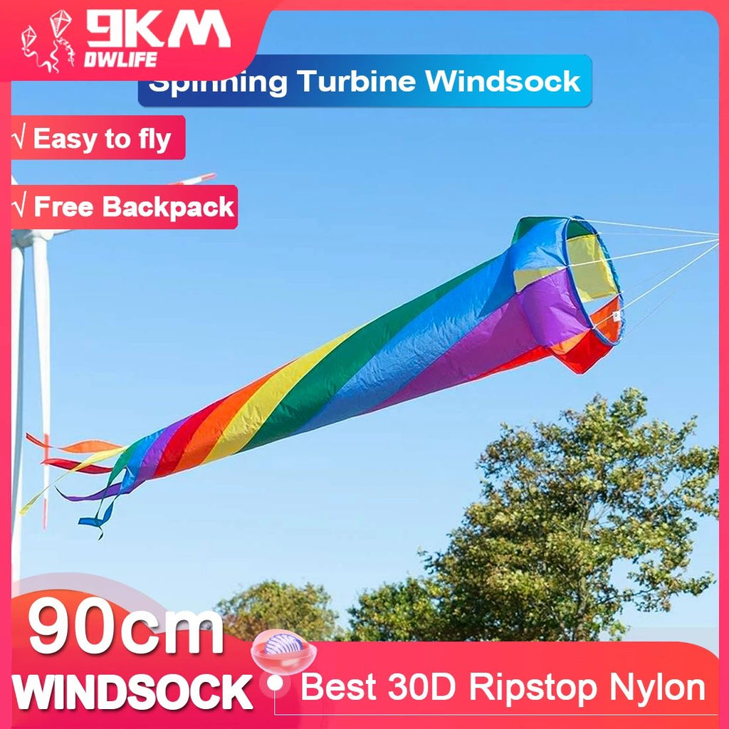  Rainbow Spinning Turbine Windsock with Ball Bearing Swivels for Flag Poles Kite 