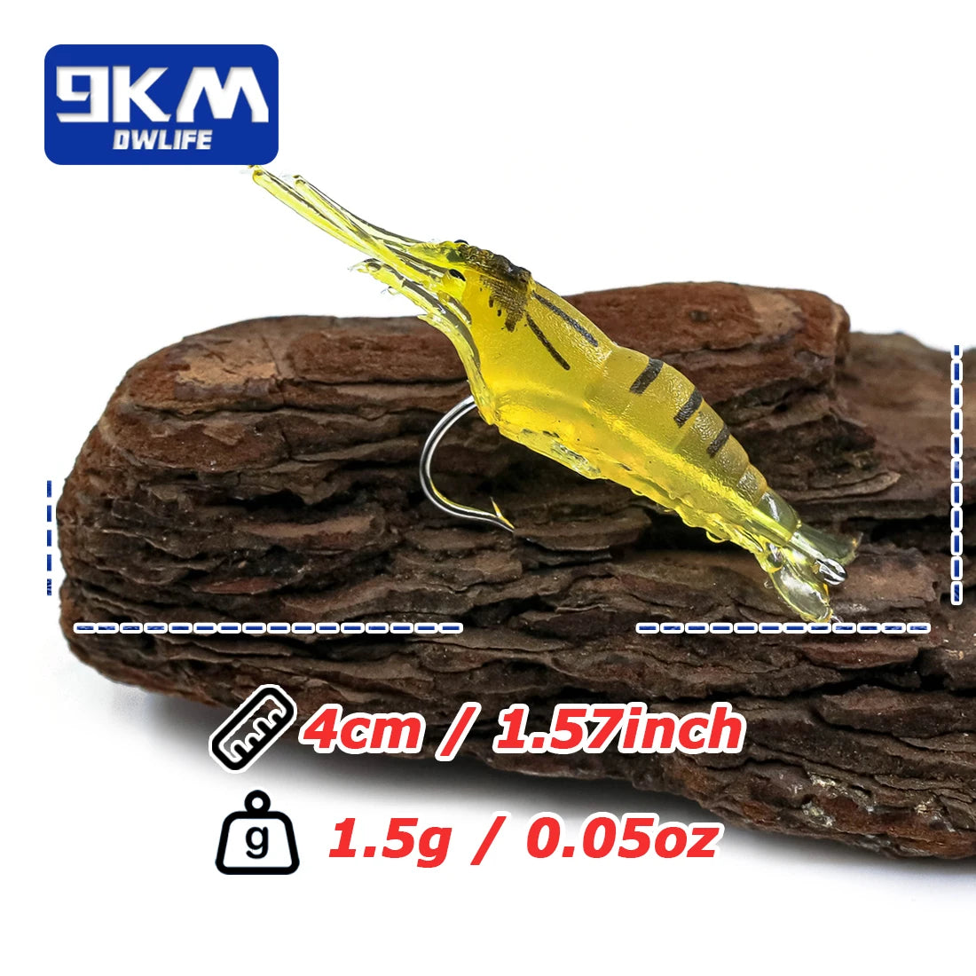bass fishing lures for grass Soft Plastic Shrimp Lure with Hook Crappie Micro Grass Shrimp for Trou – 9km-dwlife