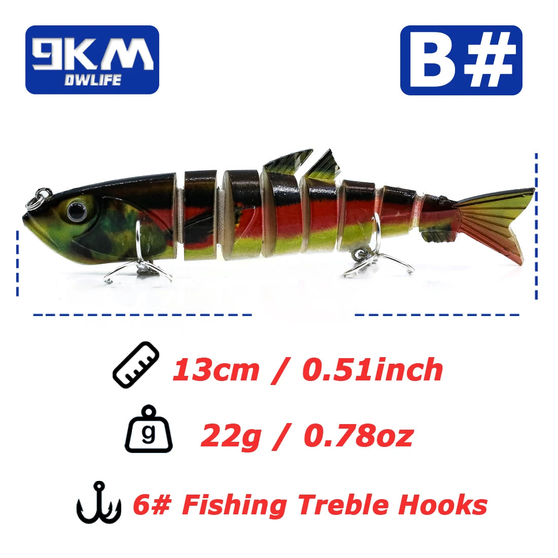 Multi Jointed Swimbait 22g Fishing Lures for Bass Trout Topwater Lures –  9km-dwlife