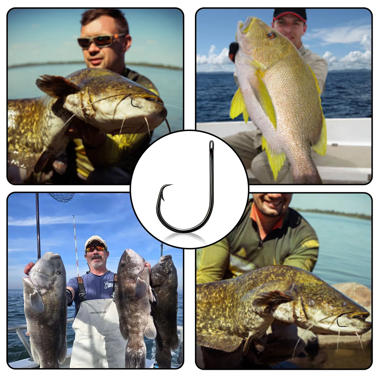 Inline Circle Hook 25-100pcs 3X Strong Sharp Barbed Fishing Hook