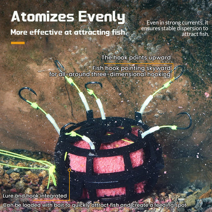 9KM Reverse Bottom Bait Cage with Fishing Hook 1pcs