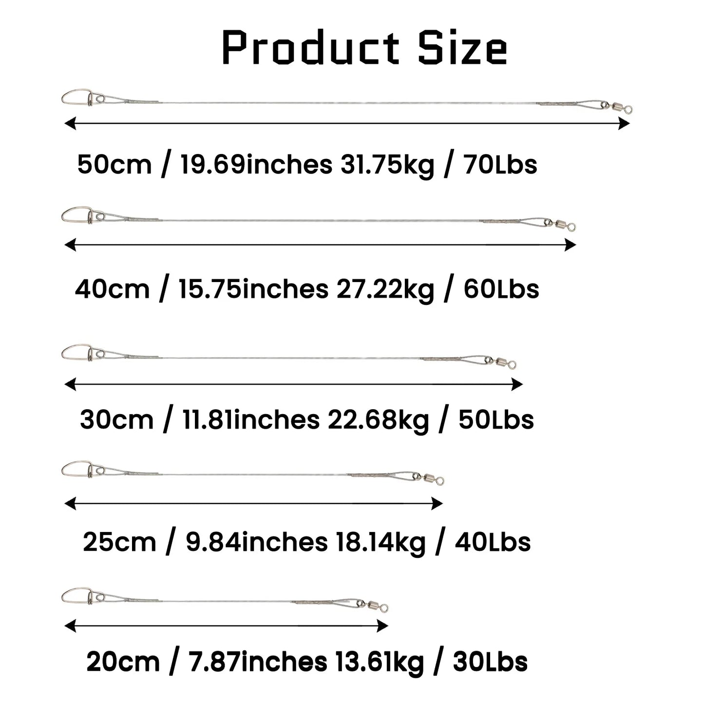 Fishing Wire Leader 30-50PCS Stainless Steel Wire Leaders