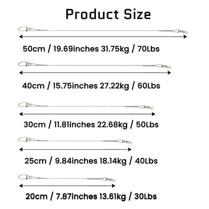 Fishing Wire Leader 30-50PCS Stainless Steel Wire Leaders