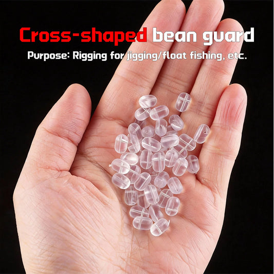 Fishing Bead 50-200pcs Double Cross Hole Beads Fishing Bait Stopper Beads 