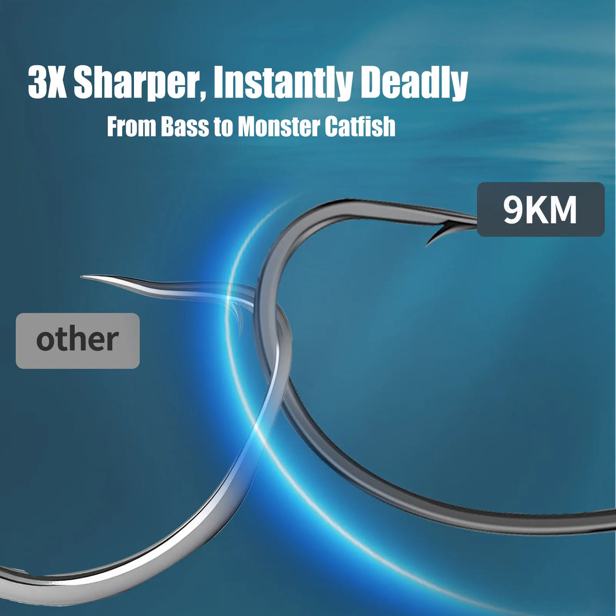 9KM EWG Worm Hook with Silicone Keeper 10 Set Fishing Worm Hook for Soft Lure Texas Carolina Rig 