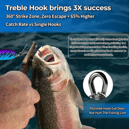 9KM Weedless Treble Hook 8pcs-24pcs Replacement Hooks for Baits Triple Hook with Weedless Wire Guard