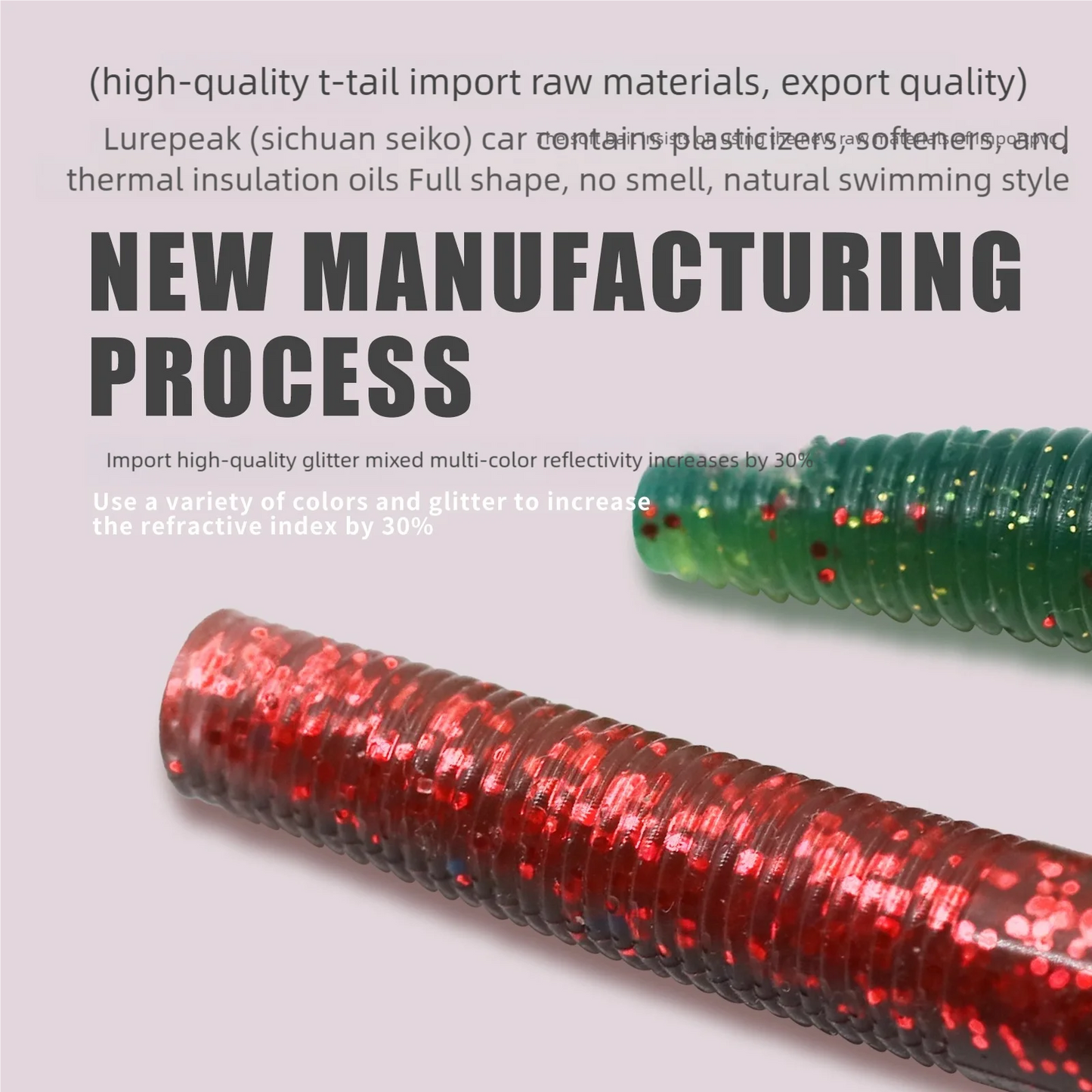 Soft Fishing Worm Lures for Bass Plastic Worm Stick Baits