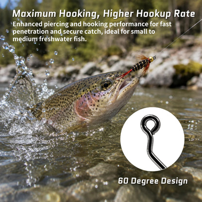 9KM Barbless Jig Fly Fishing Hooks 25-100pcs Wide-Gape Jig Fly Tying Hooks