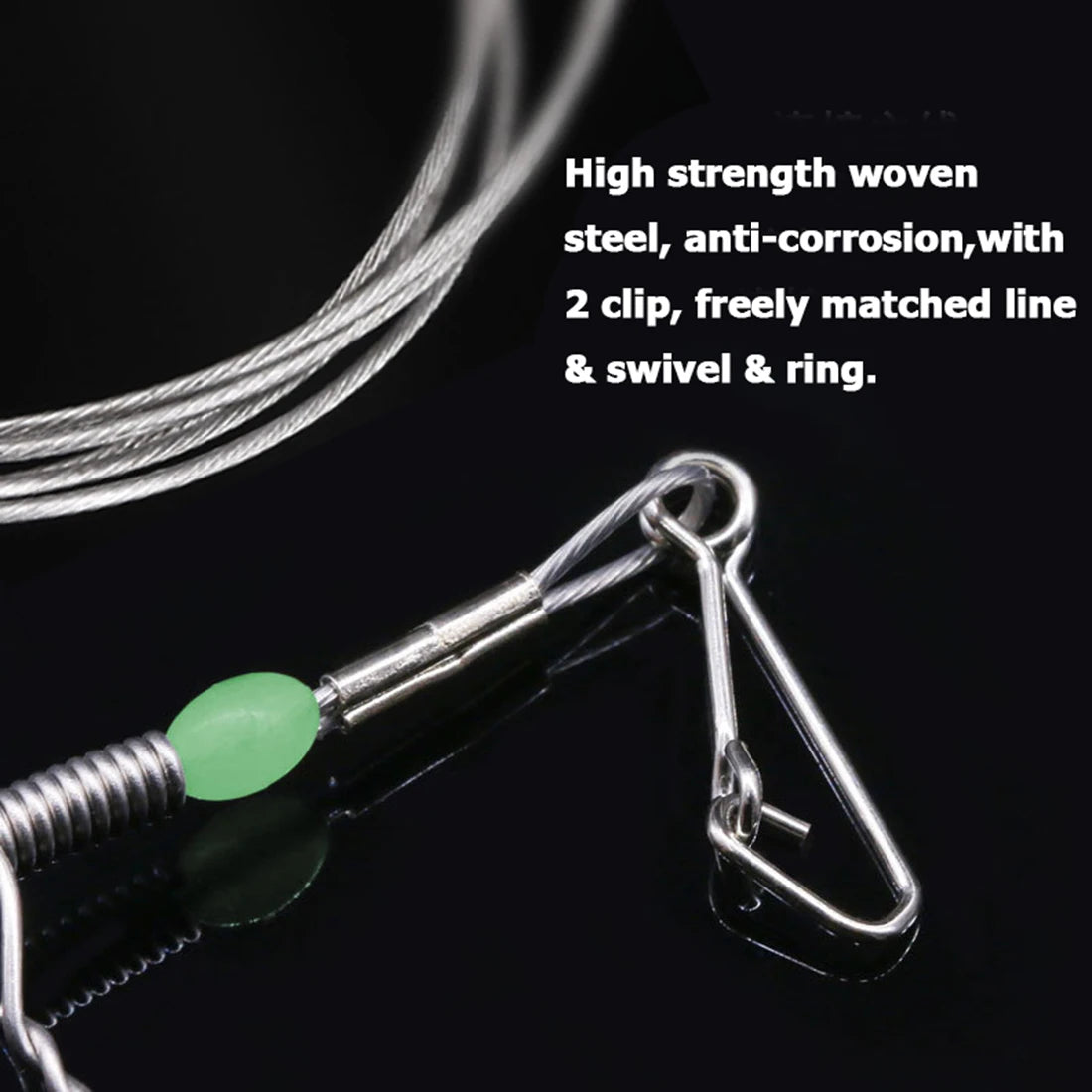braided steel fishing line Steel Wire Balance Tandem Hook Fishing Leader line Rig – 9km-dwlife