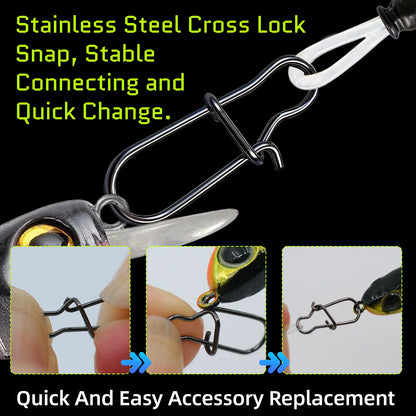 9KM Fluorocarbon Fishing Leader Set with Rolling Snap Swivels