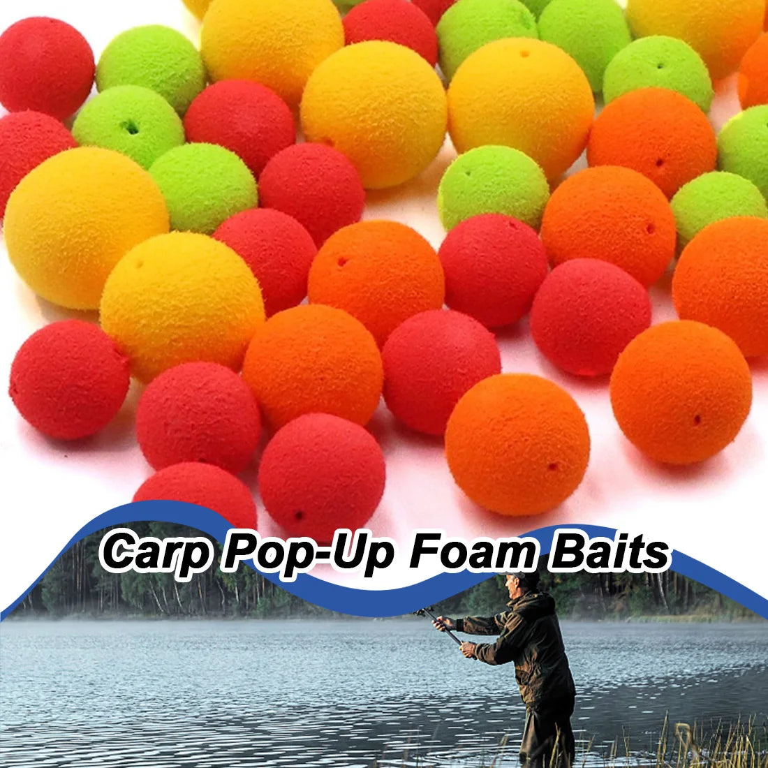 9KM 30pcs Carp Fishing Bait Foam Pop Up Soft Pellets Boilies Eggs/Floating Ball Beads Feeder Artificial Carp Baits 8-14mm