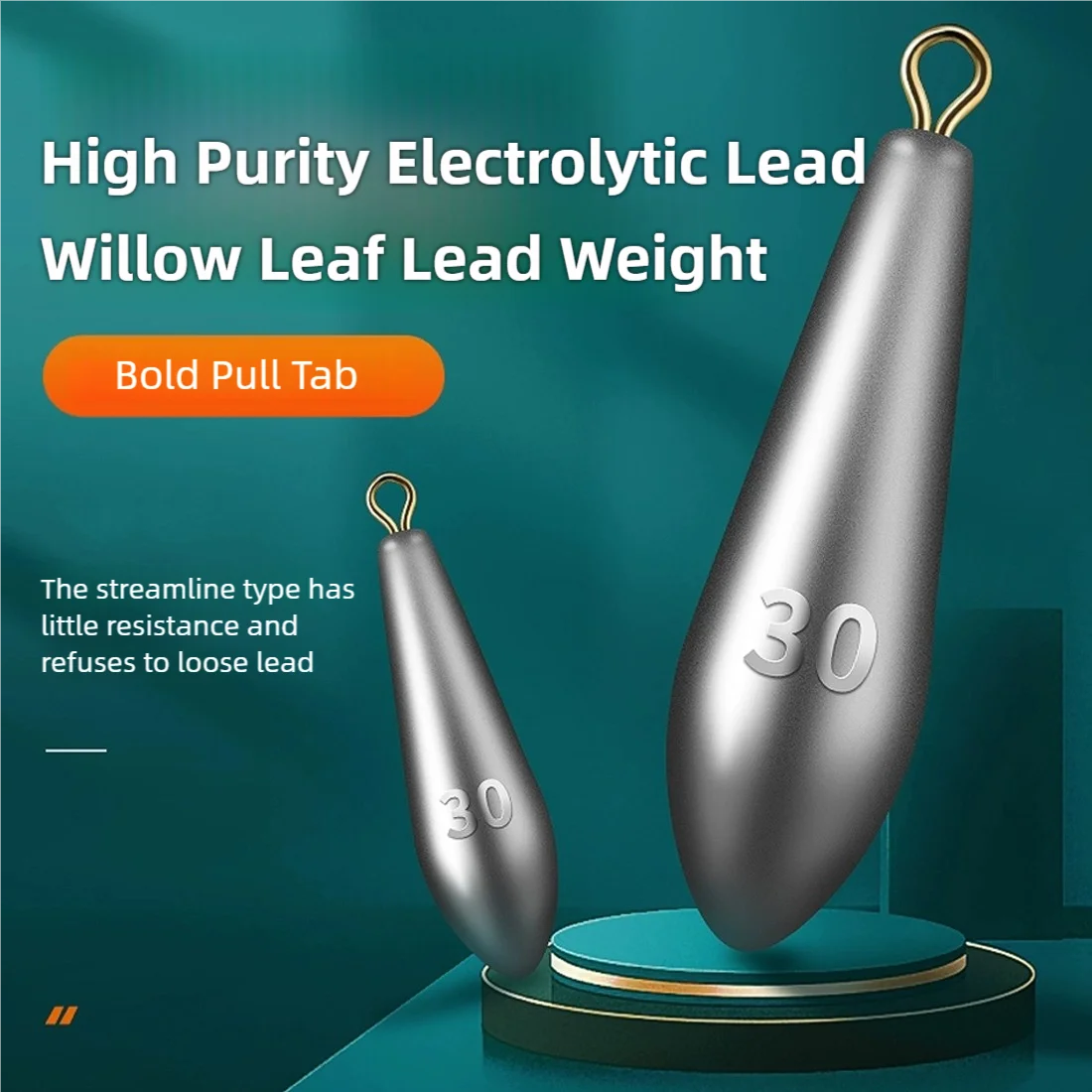 10g~200g Fishing Weights Sinkers Lead Saltwater, 5Pcs Bulk