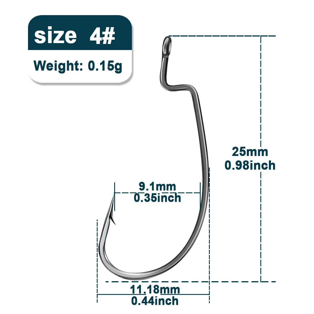 9KM Worm Hooks 25Pcs Ewg Hook for Bass Fishing Hooks, Texas Rig Saltwa – 9km-dwlife