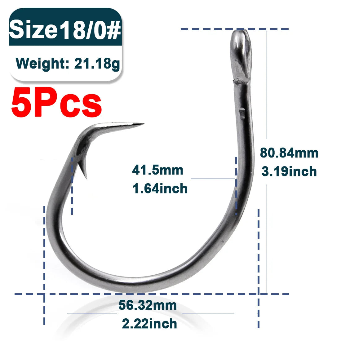 Giant Fishing Hook 18/0~28/0 Big Game Live Bait Hooks Stainless Steel – 9km-dwlife