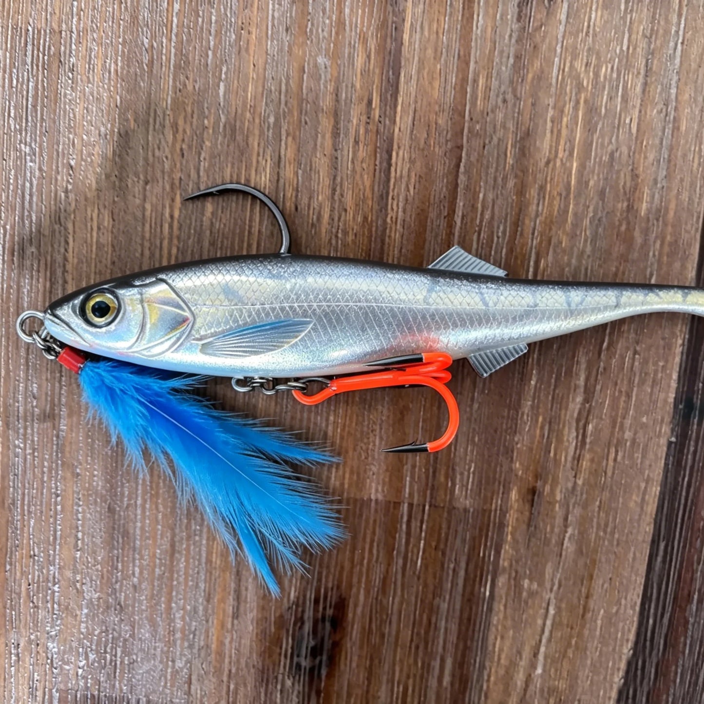 9KM UV Orange Fishing Treble Hook with Baitholder Spikes for Swimbait 5pcs Sting Rig Replacement Hook