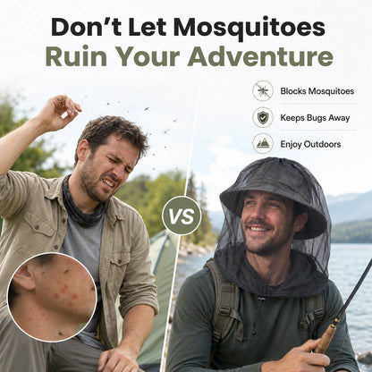 9KM Mosquito Head Net Breathable Bug Protection for Outdoor 2Pcs Mosquito Net with Adjustable Drawstring