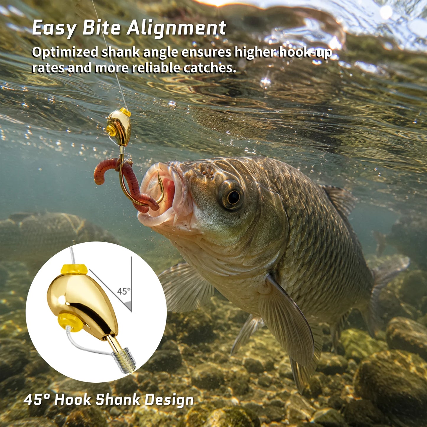 9KM Gold Overturned Hooks 10pcs Jig Lead Head Fishing Hooks Carp Fishing Hook
