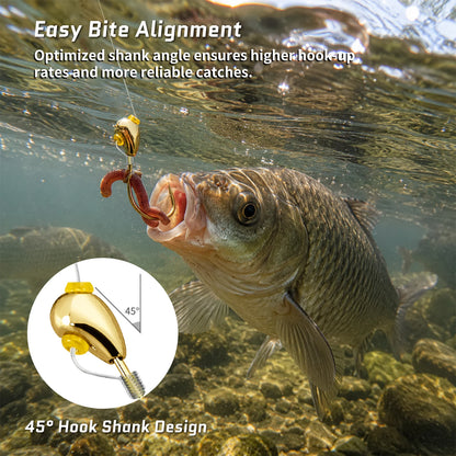 9KM Gold Overturned Hooks 10pcs Jig Lead Head Fishing Hooks Carp Fishing Hook