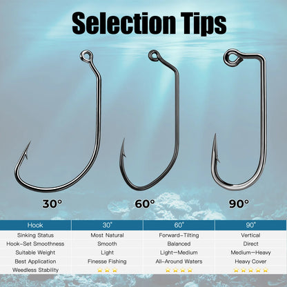 Wacky Jig Hook 25-100pcs EWG Worm Hook Texas Rig Hook