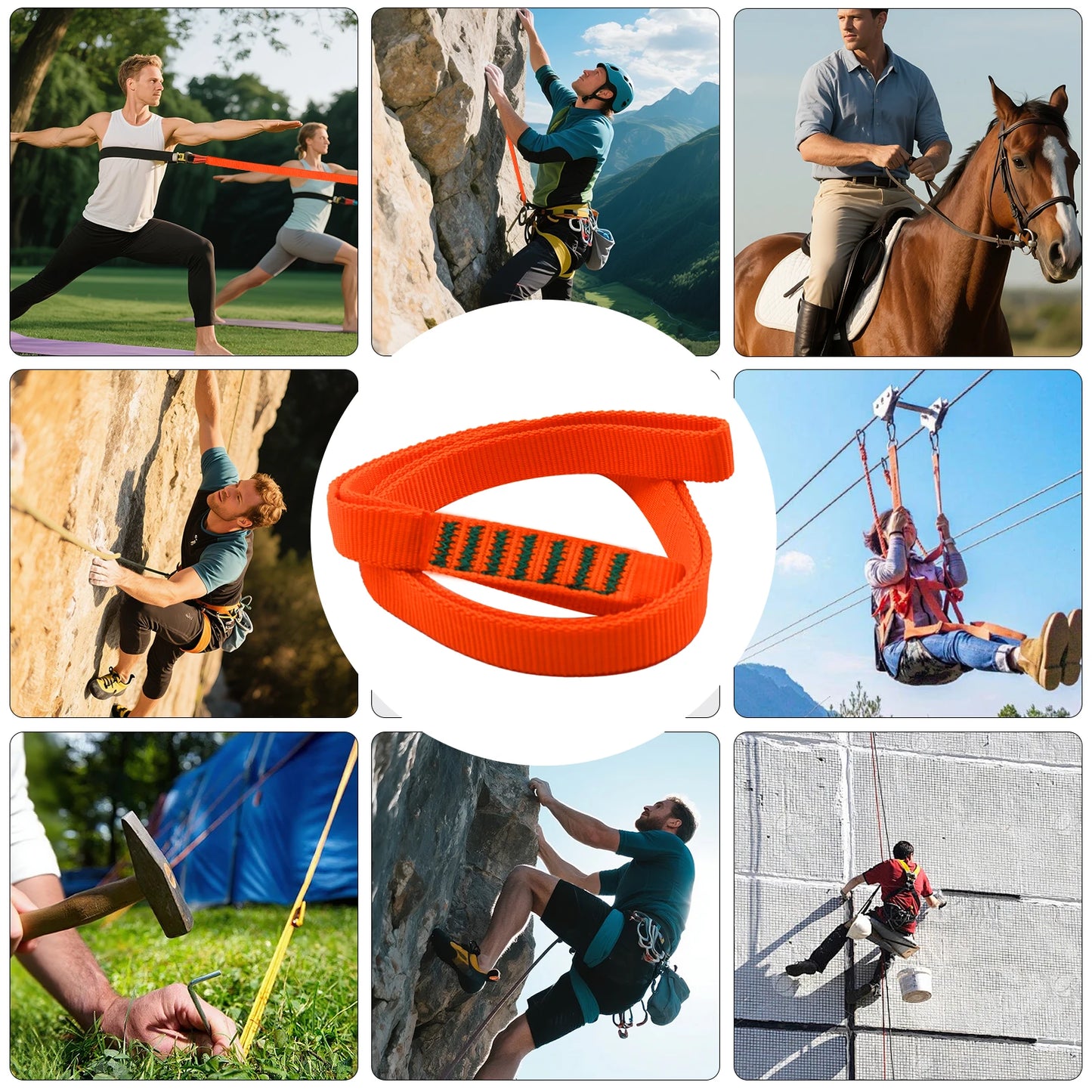 Climbing Sling 1-3pcs 16mm Nylon Webbing 22kN