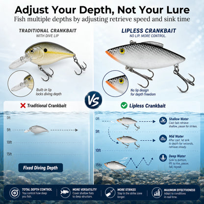 9KM Lipless Crankbait Fishing Lures 3pcs Rattle Baits with High Vibration Action Loud Sound Sinking Hard Baits