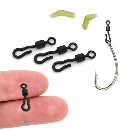 50-100pcs Extended Wavy American Snap Swivel Matte Black Bearing Rolling Connector