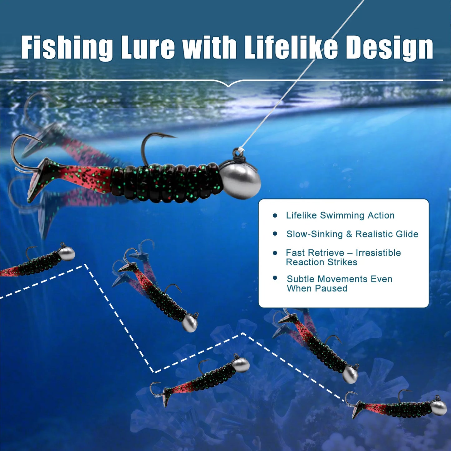 Soft Fishing Lure 5pcs/Set 2.5g 3.5g 5g Fishing Paddle Tail Swim Baits Double Hooks Catfish Bait T-Tail Lures