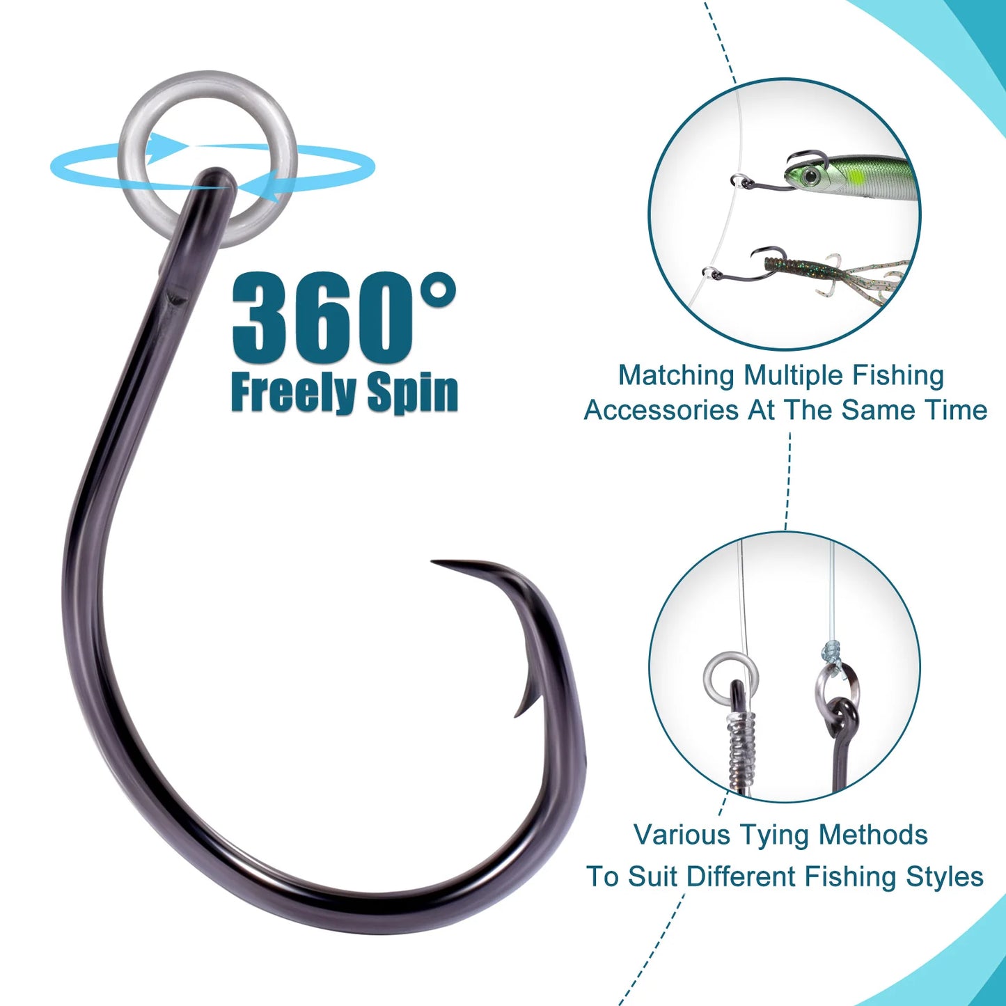 Circle Hooks Fishing with Ringed Eye