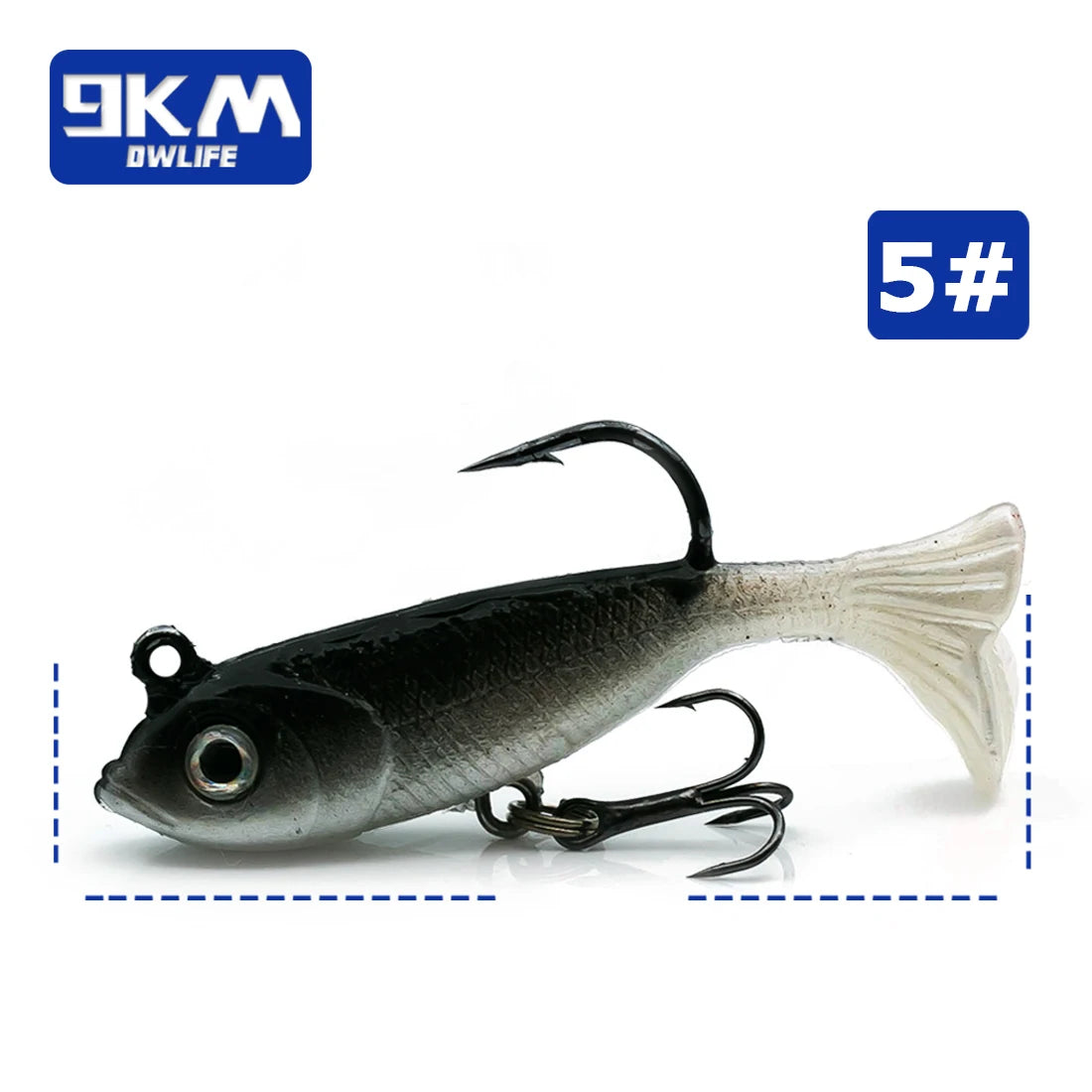 Soft Fishing Lures Jig Head Swim Lure Paddle Tail Swimbaits Bass Fishi โ 9km-dwlife