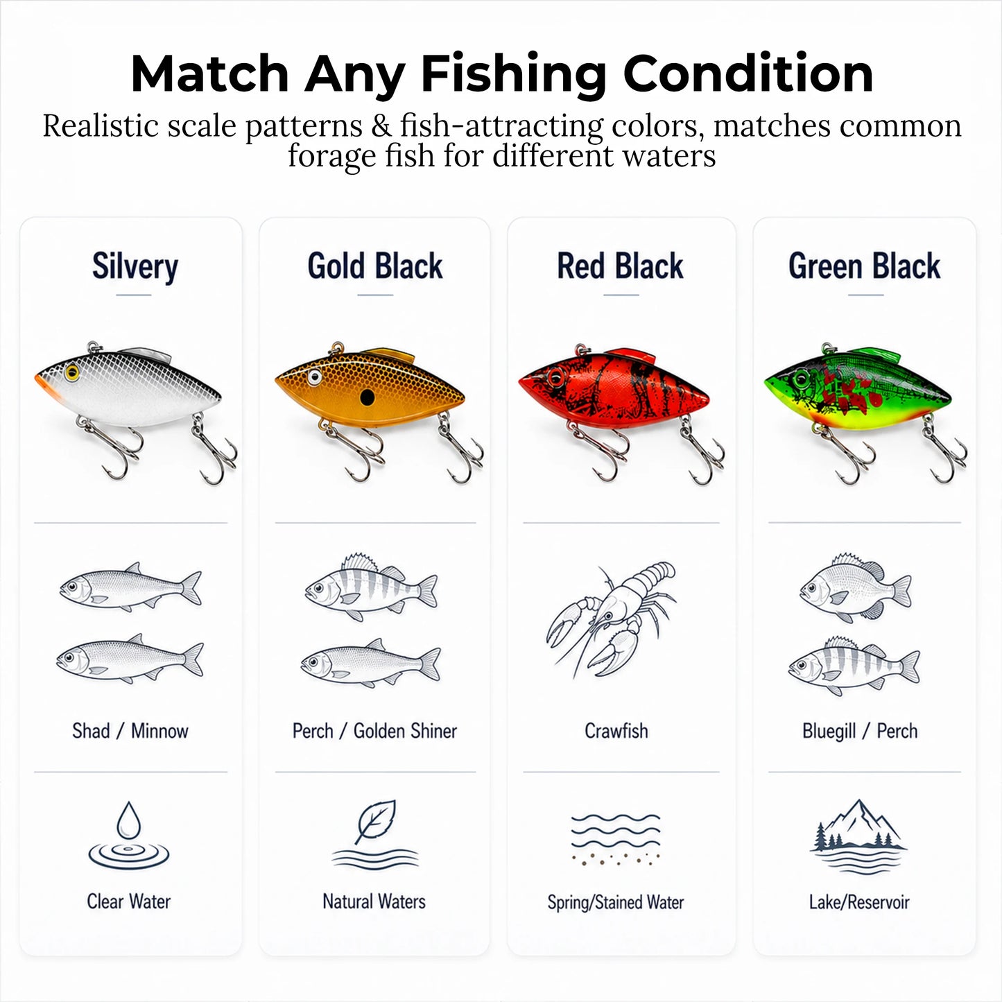 9KM Lipless Crankbait Fishing Lures 3pcs Rattle Baits with High Vibration Action Loud Sound Sinking Hard Baits